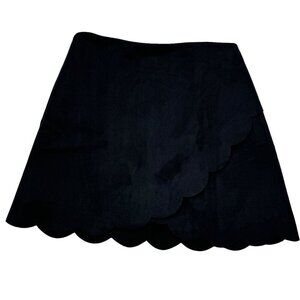 Victoria + Sophia Faux Suede Faux Wrap Scalloped Mini Skirt Women's Size Medium